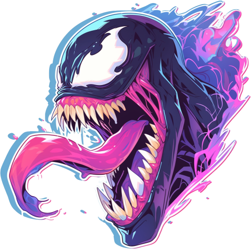 Download Marvel Venom Head Pastel Sticker