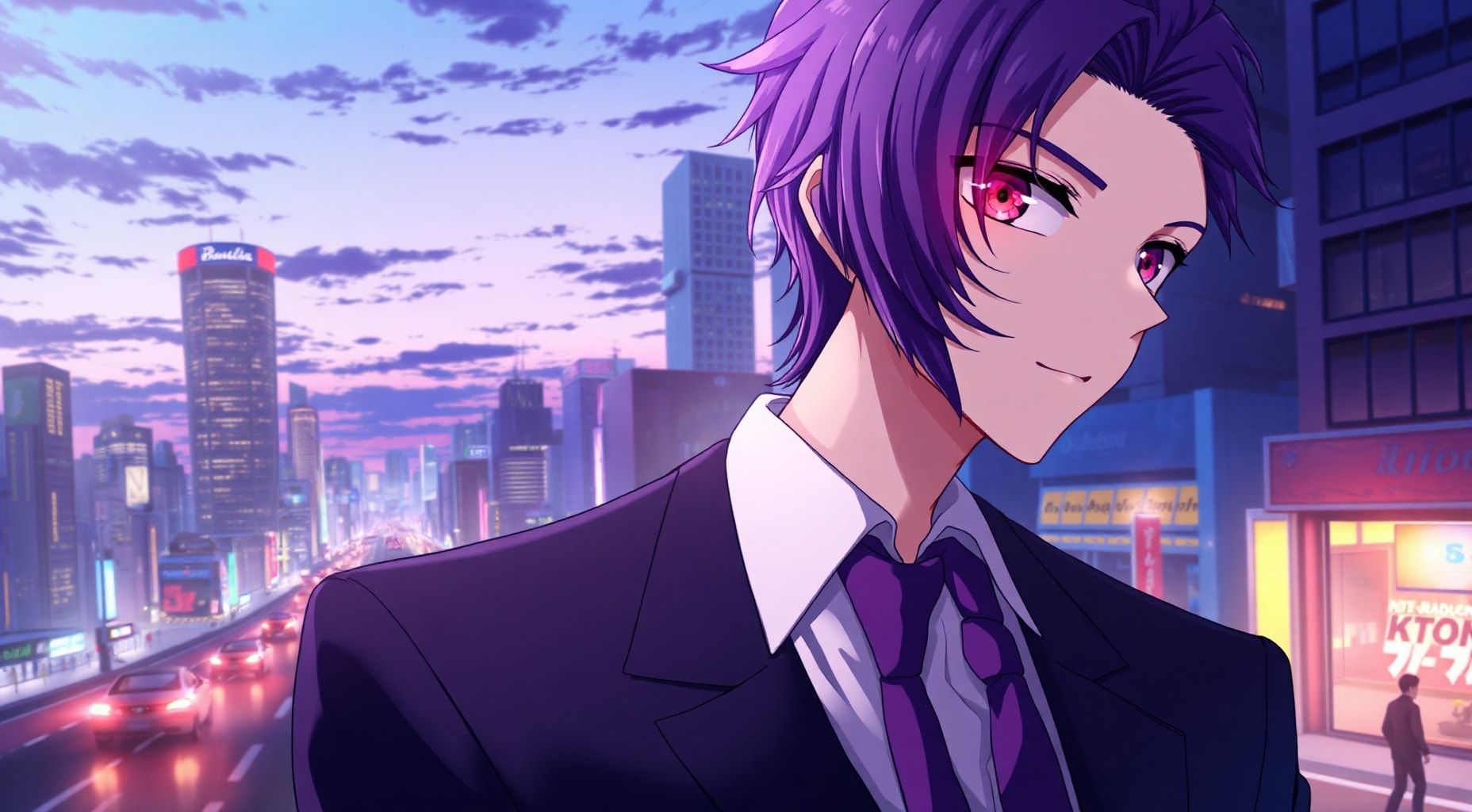 Download 1boy Purple Hair Over Right Eye