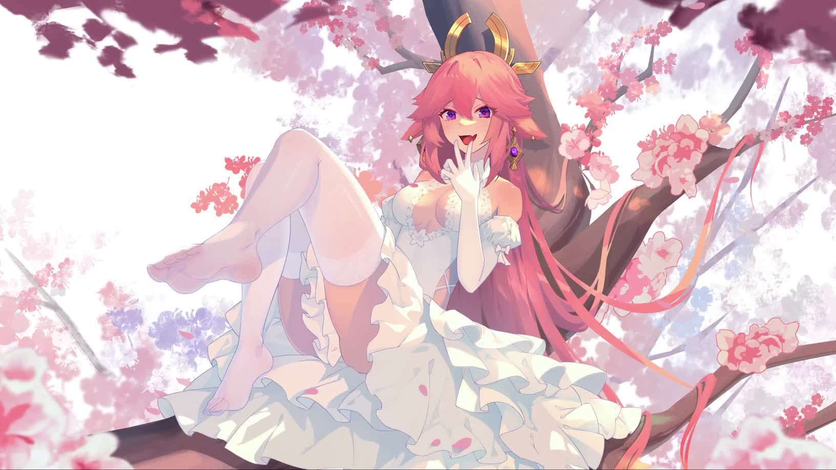 Download Yae Miko Bride On The Tree