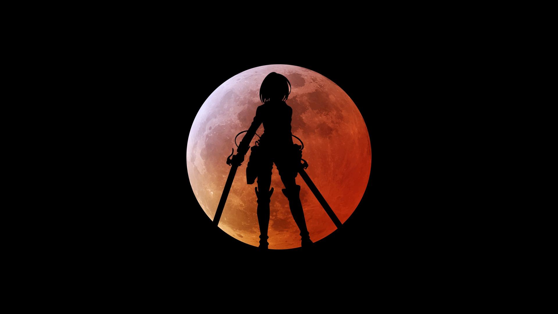 Download Mikasa Ackerman Black background