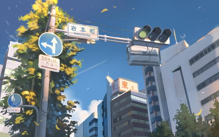 Download anime landscape city street