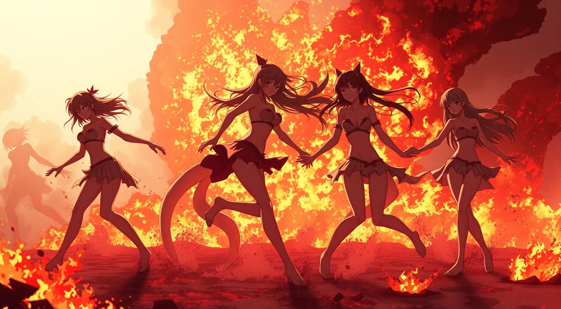 Download 4 Naked Girls Fighting In Fire