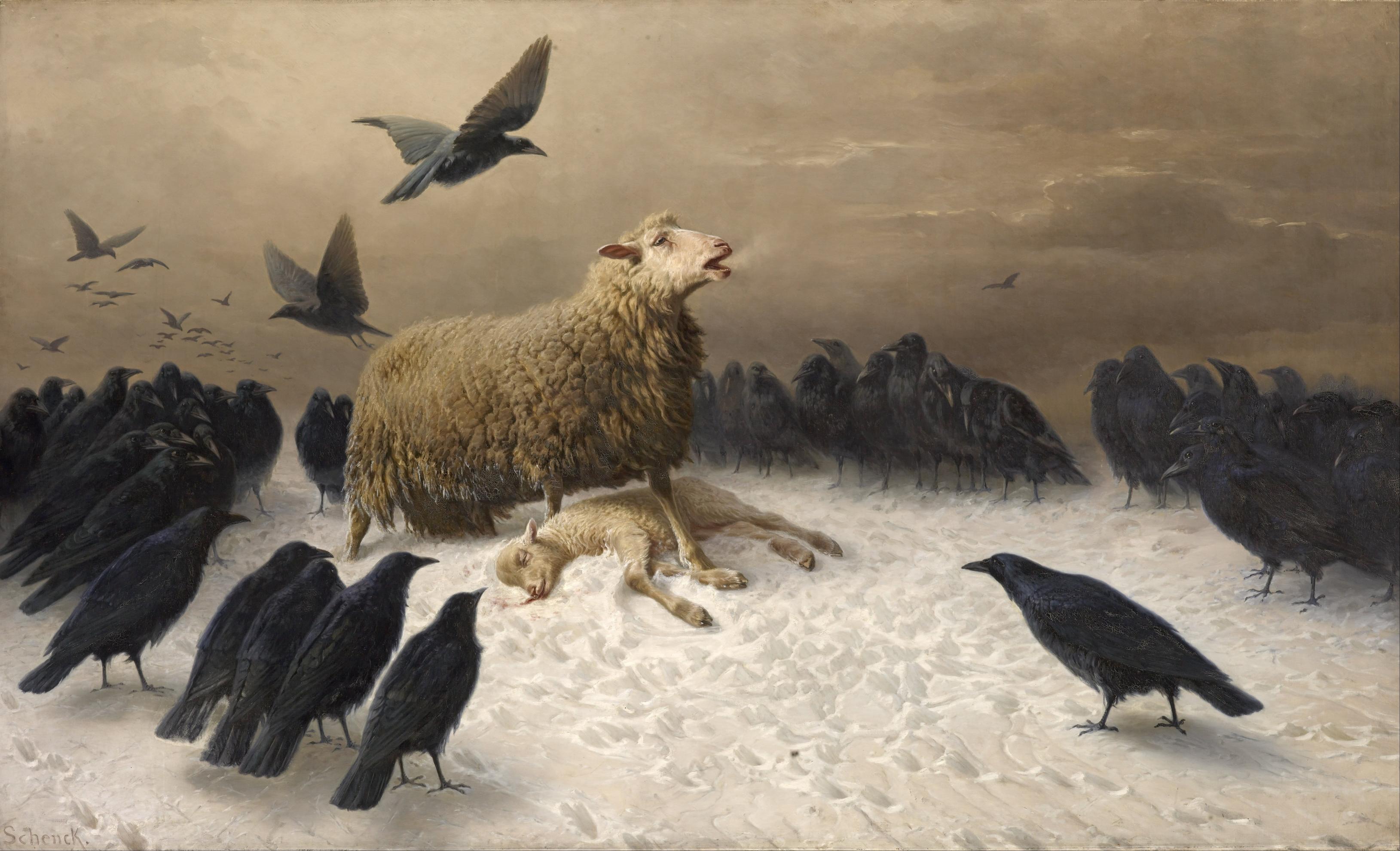 Download painting of lamb surrounded