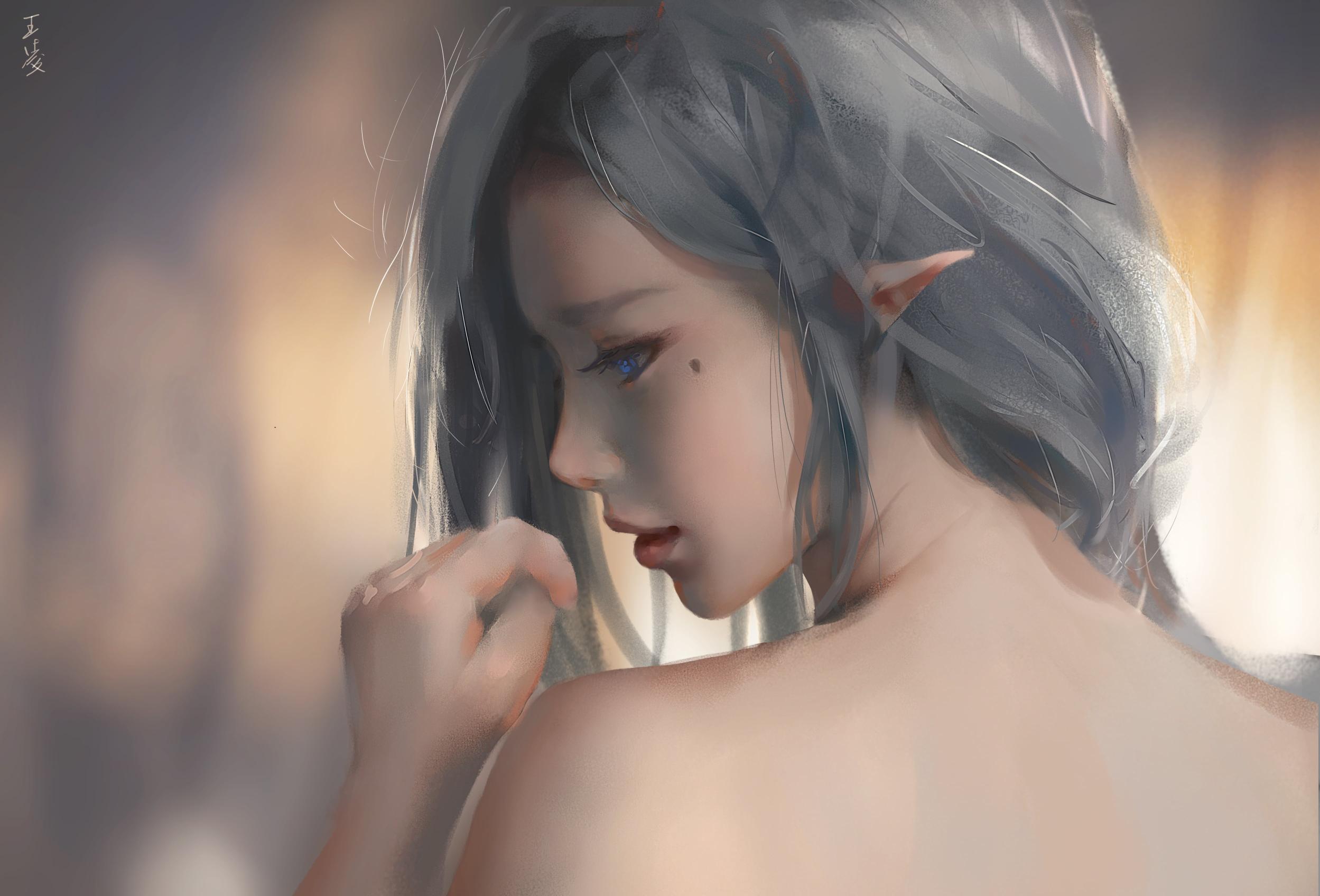 Download silver hair female elf