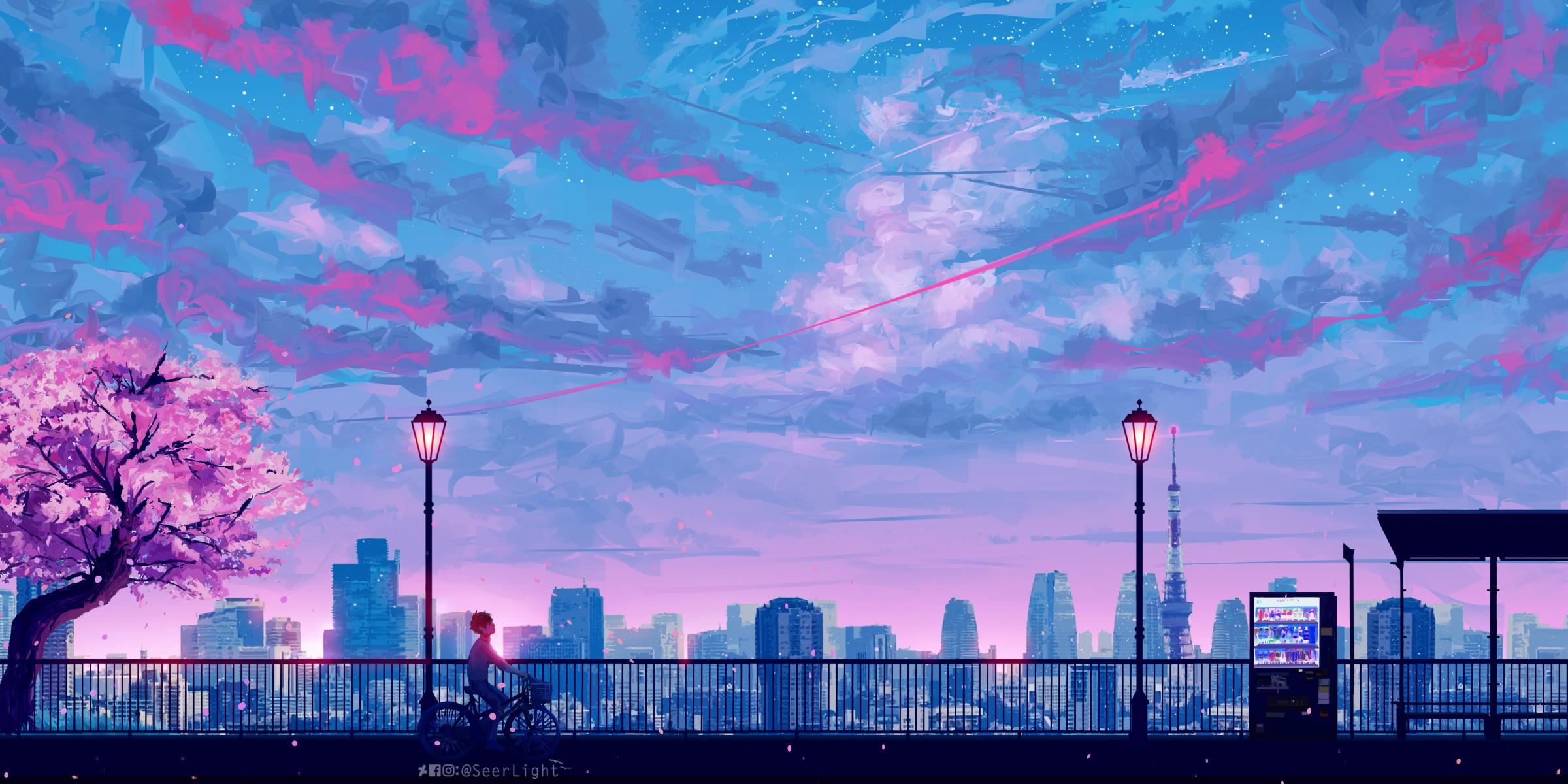 Download anime cityscape landscape scenery