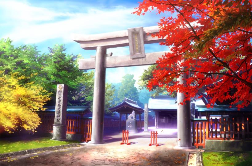 Download gray torii gate illustration