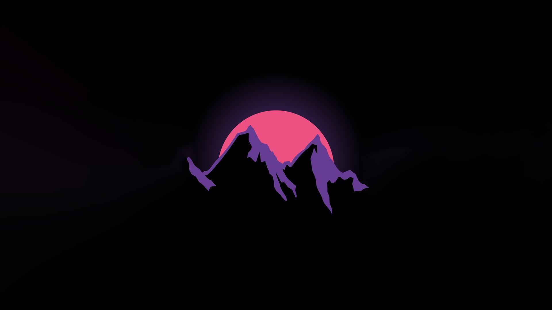 Download minimalist minimalism darkness mountain