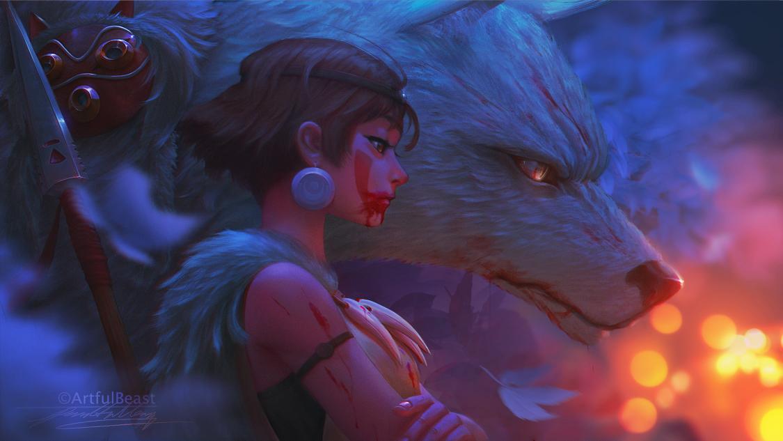 Download Princess Mononoke wolf profile