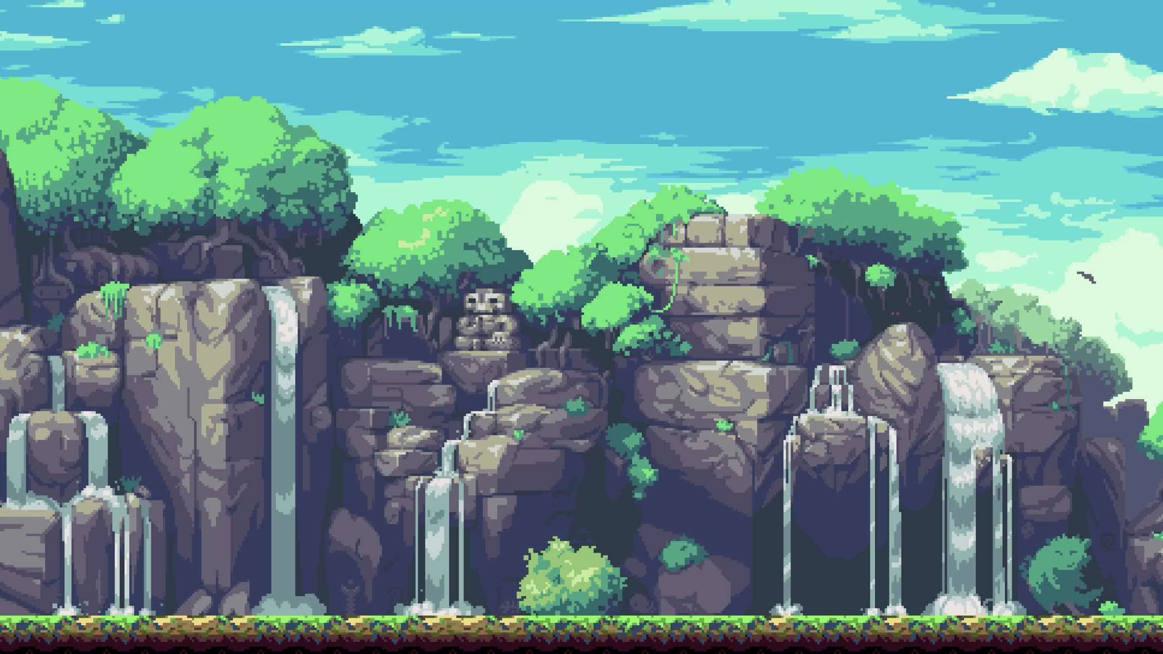 Download Waterfall Forest – Pixel