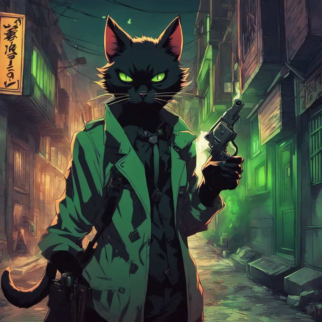 Download A Black Cat With Green Eyes