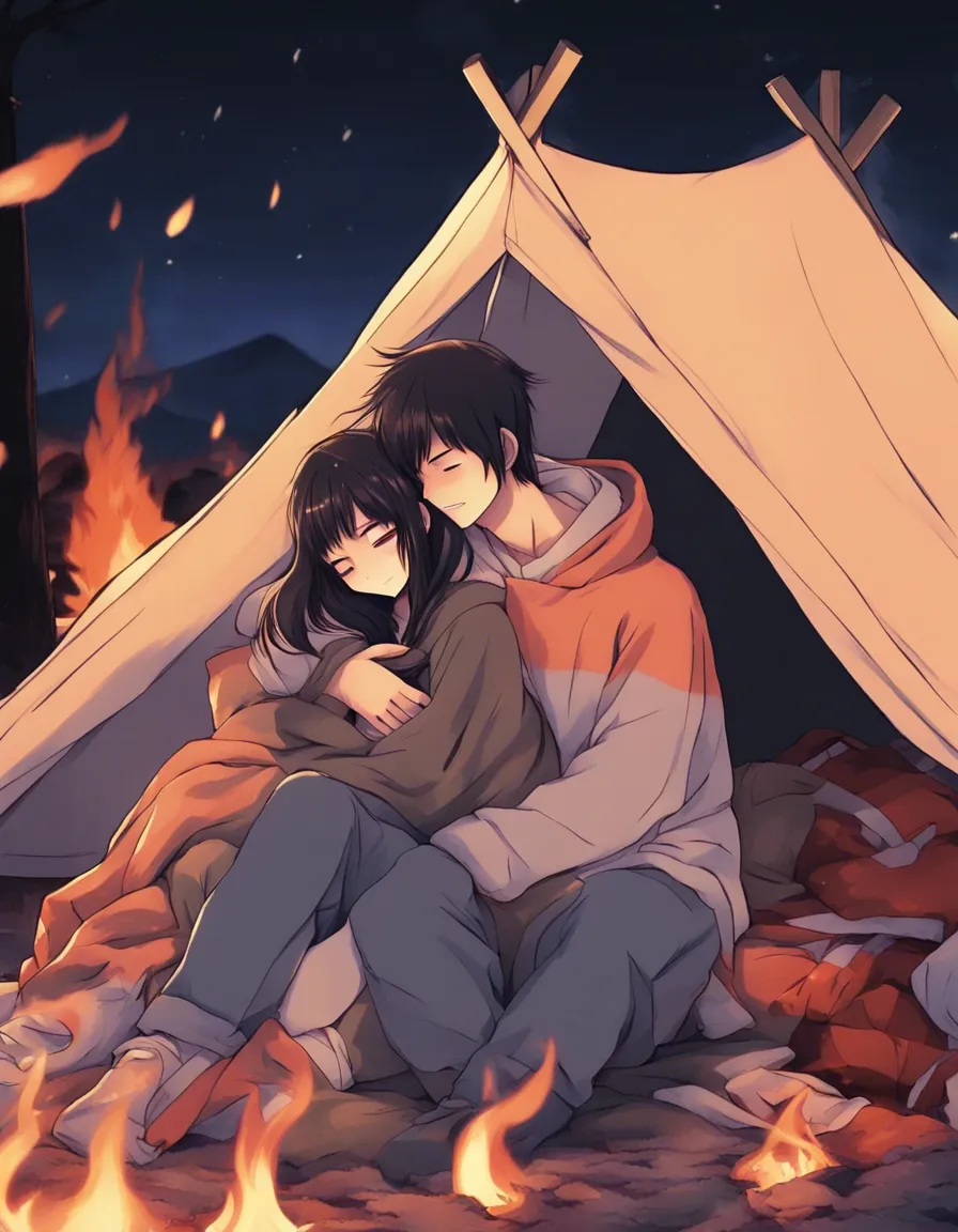 Download A Camp Fire Side Couple Picture