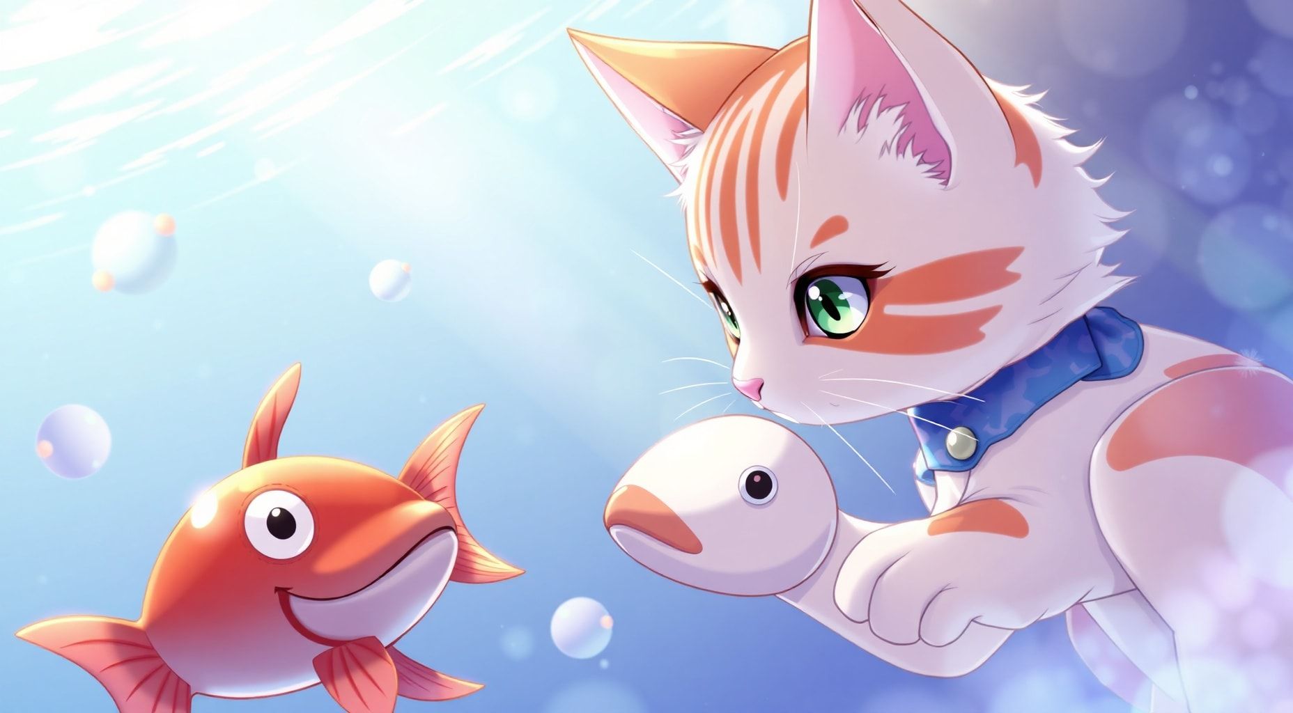 Download A Cat And A Fish