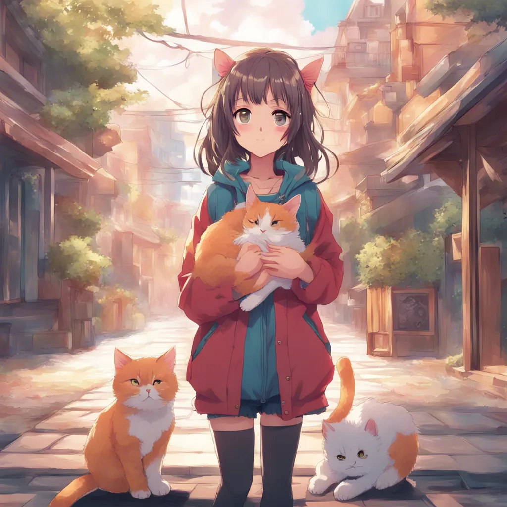 Download A Cute Girl Holding A Cat