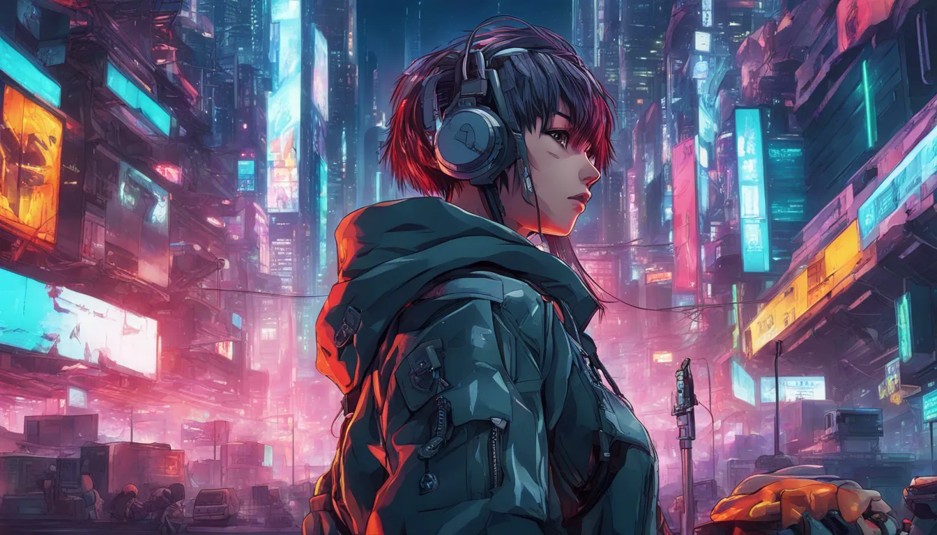 Download A Cyberpunk Character In A Hightech