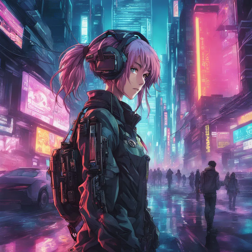 Download A Cyberpunk Character In A Hightech