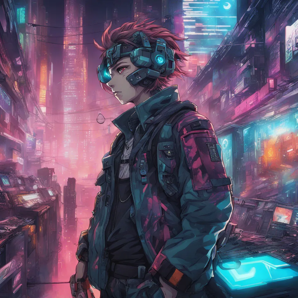 Download A Cyberpunk Character In A Hightech