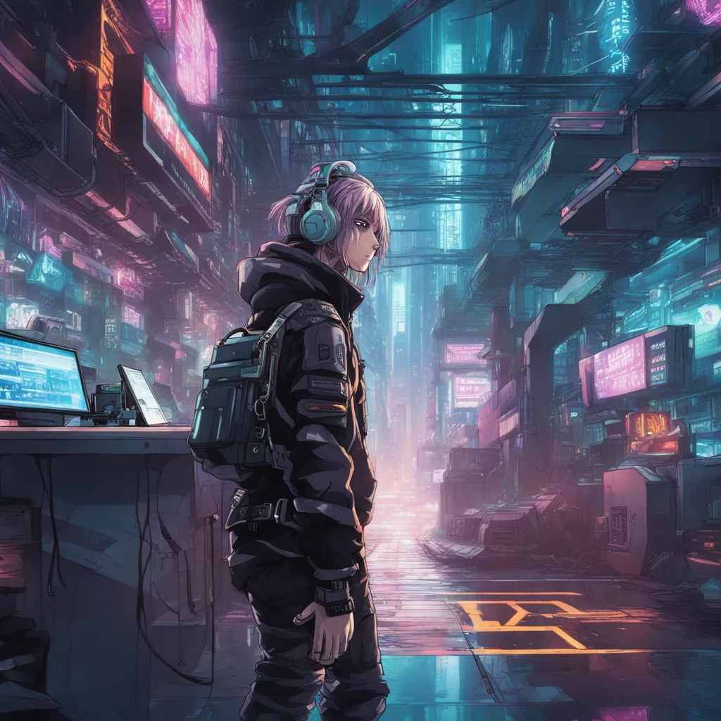 Download A Cyberpunk Character In A Hightech