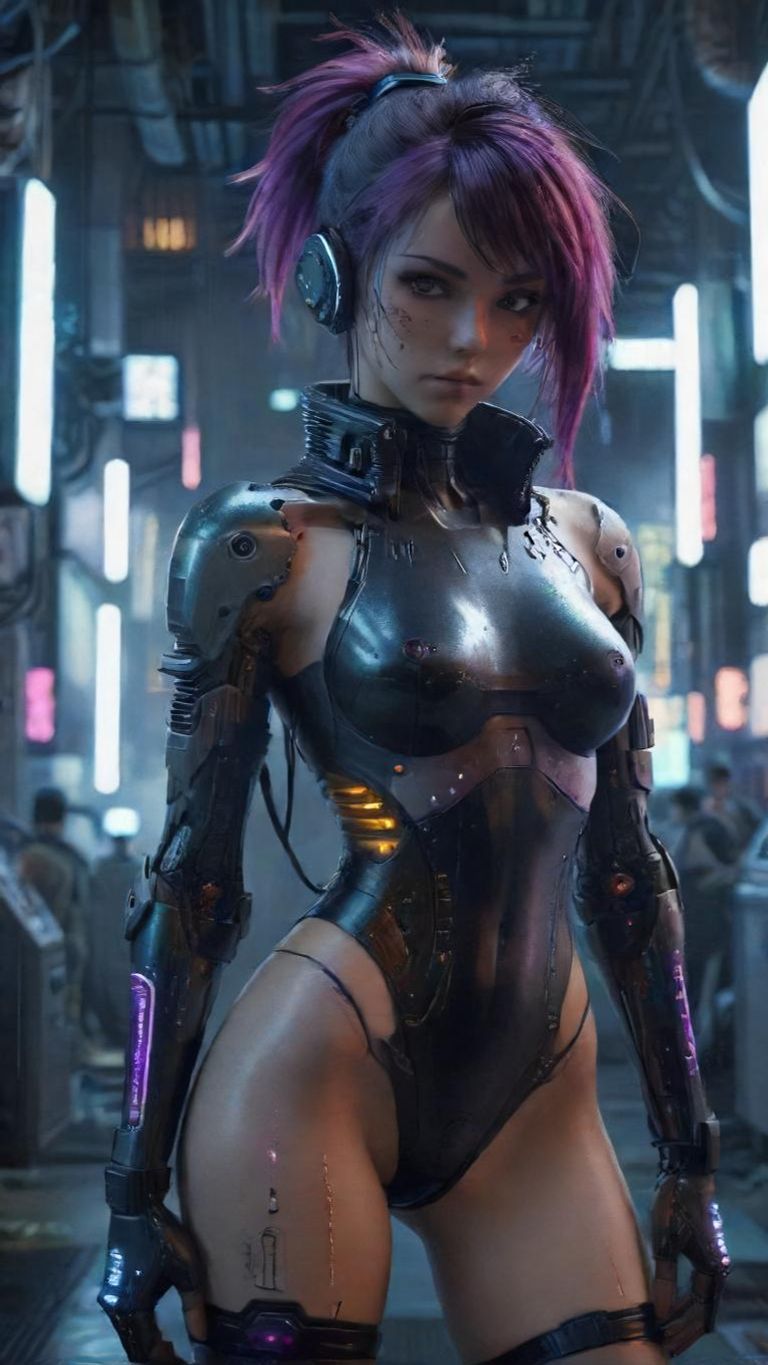 Download A Cyberpunk Character In A Hightech