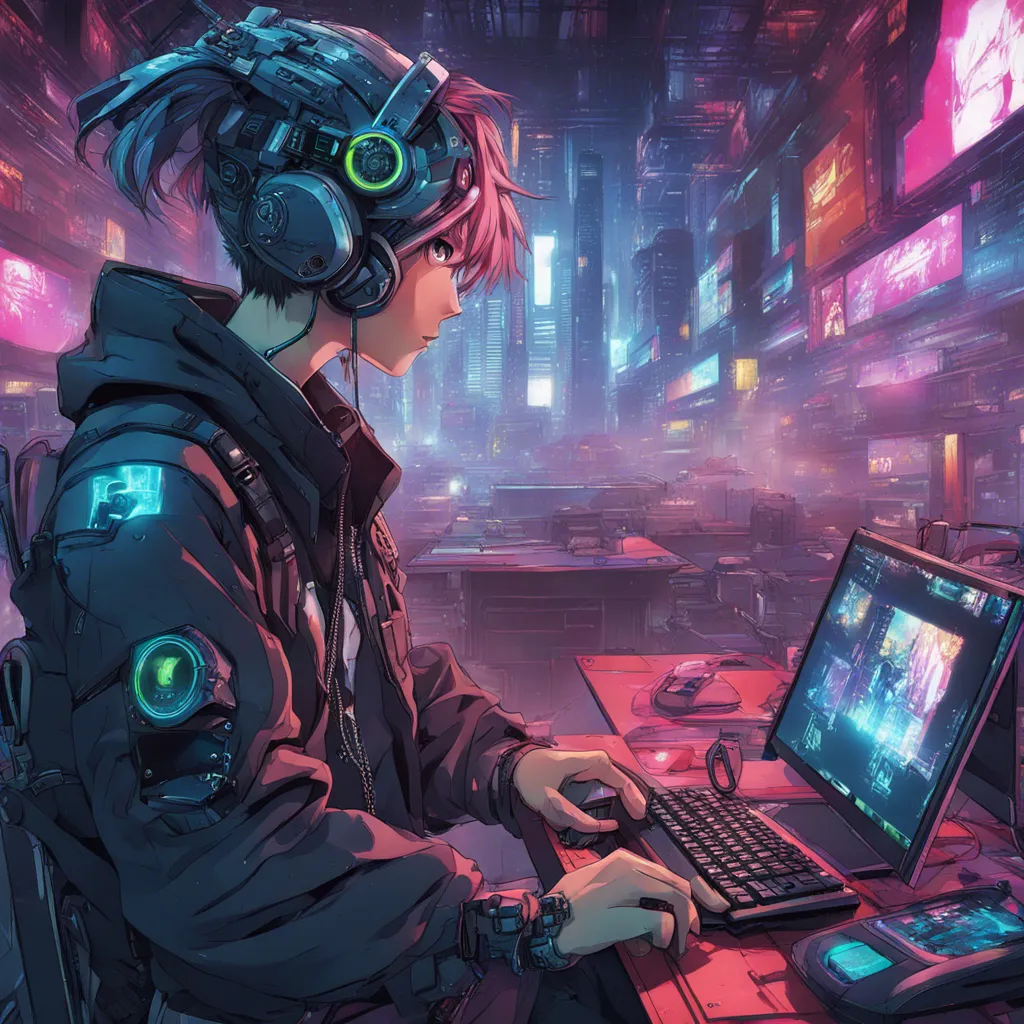 Download A Cyberpunk Character In A Hightech