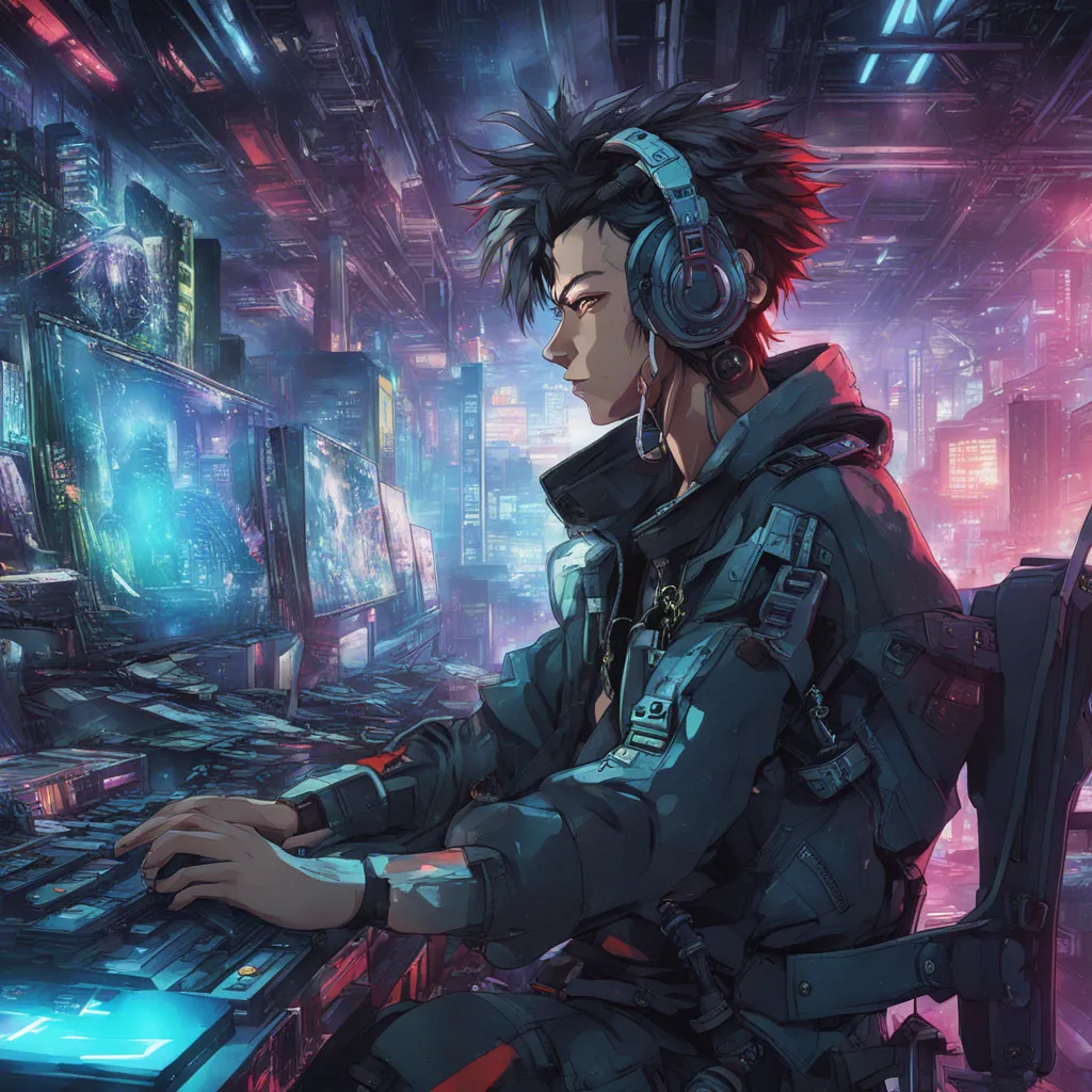 Download A Cyberpunk Character In A Hightech