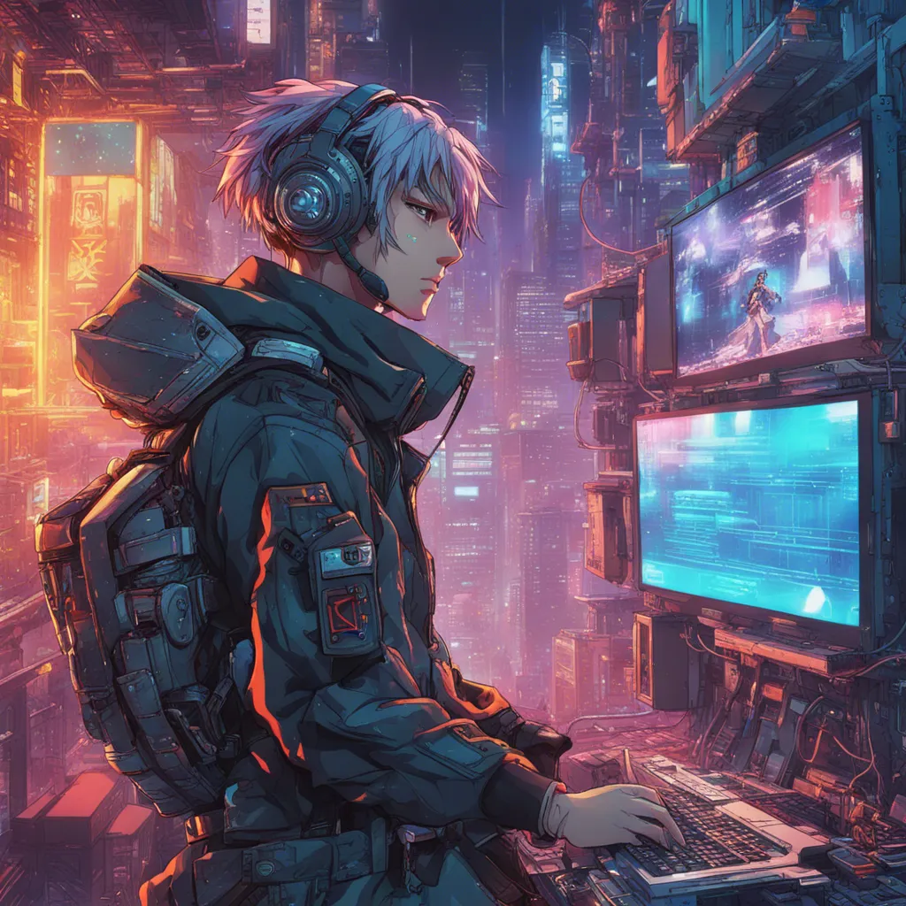 Download A Cyberpunk Character In A Hightech