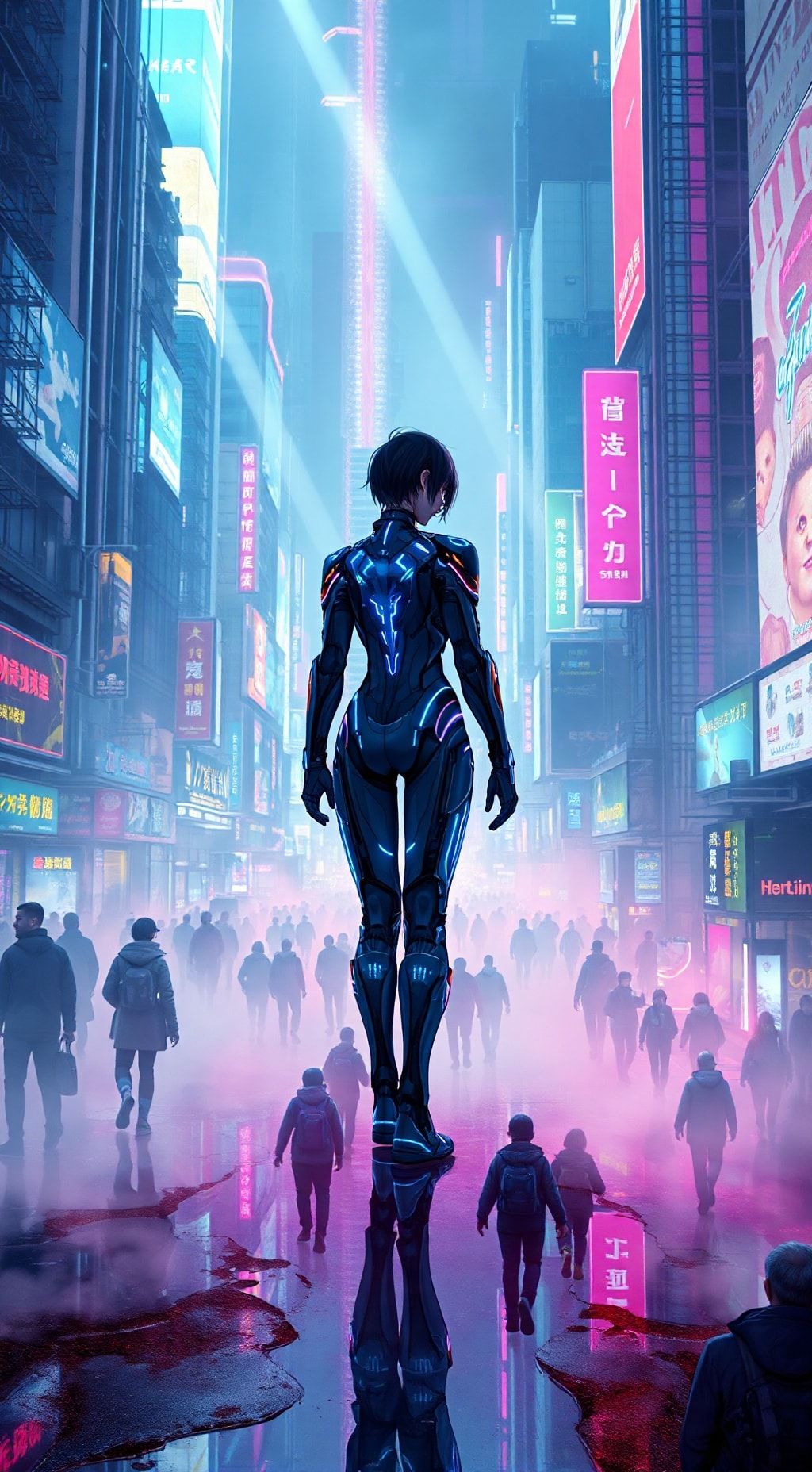 Download A Cyberpunk Character In A Hightech