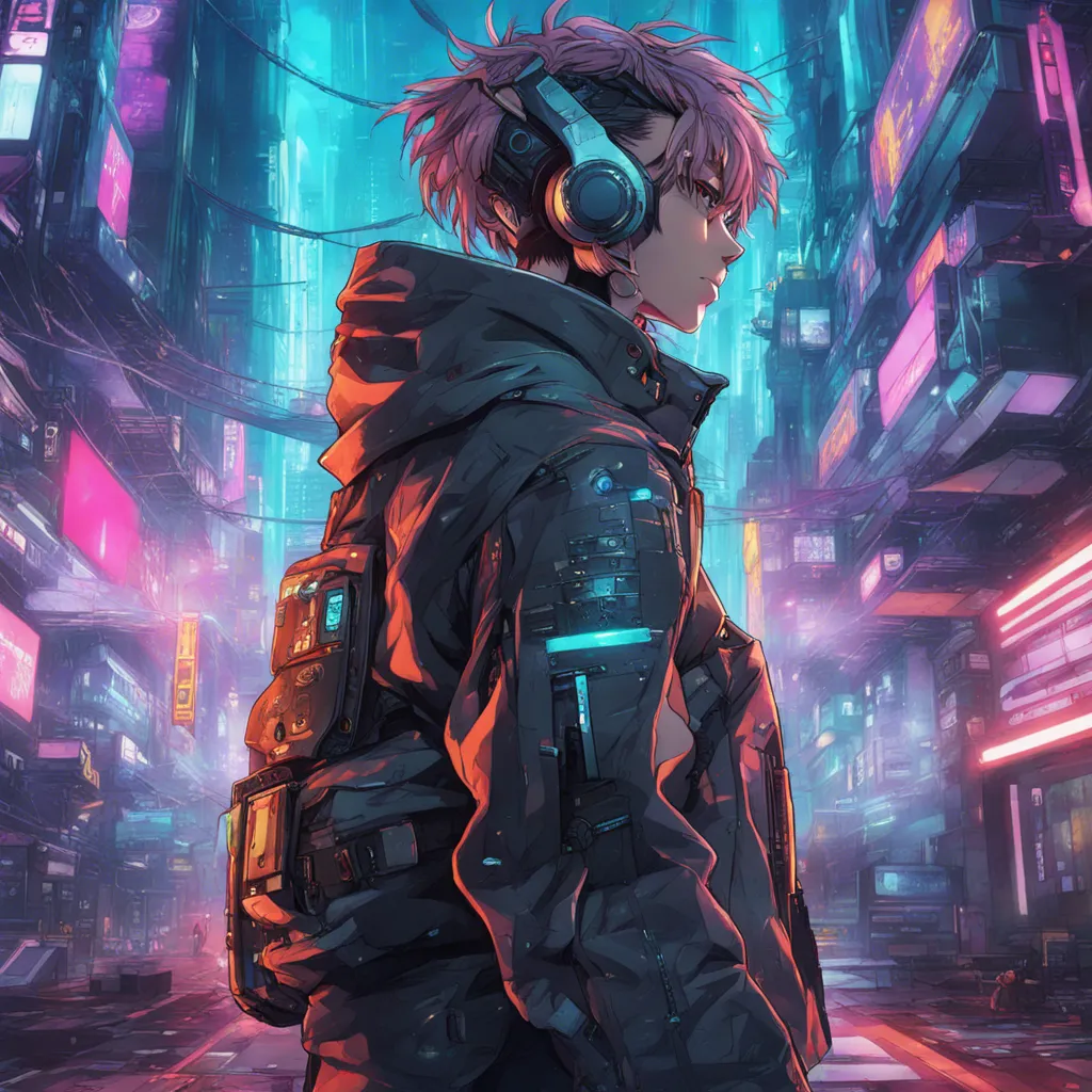 Download A Cyberpunk Character In A Hightech