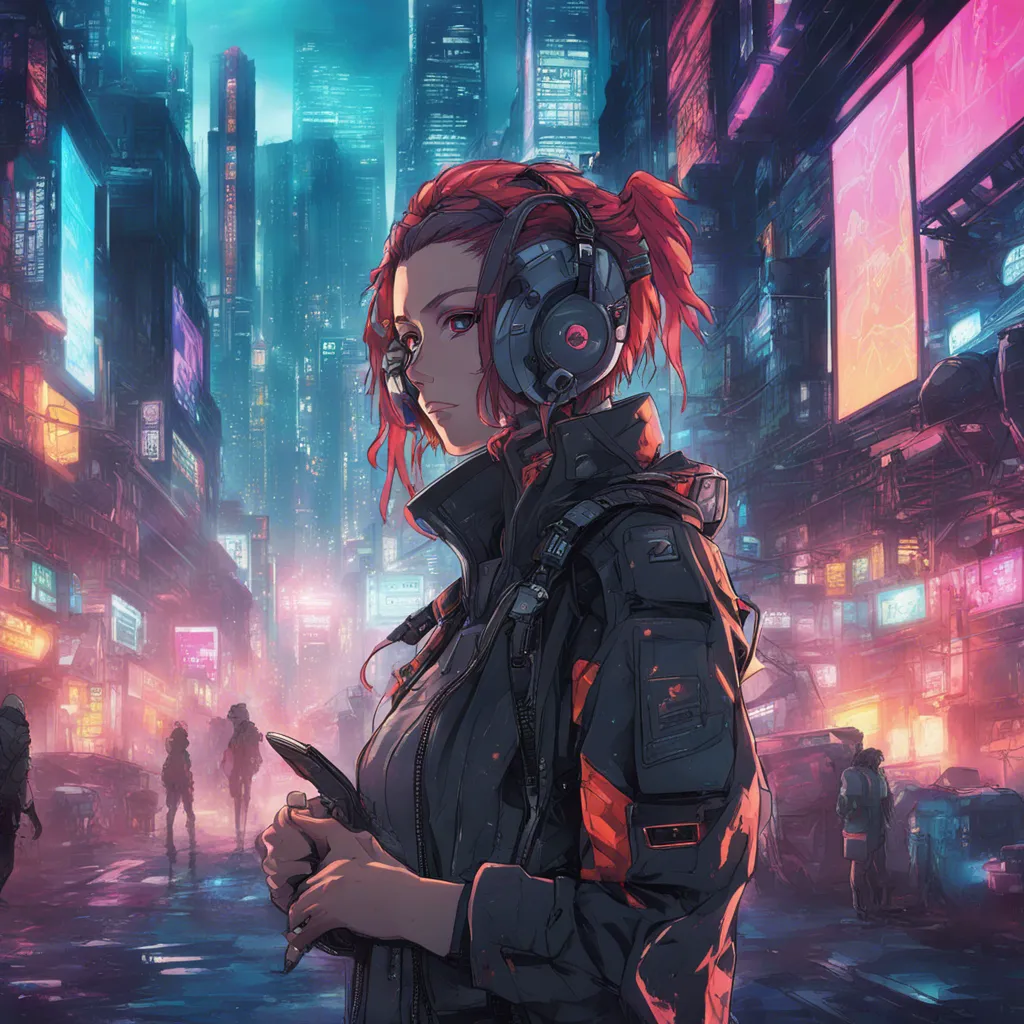 Download A Cyberpunk Character In A Hightech