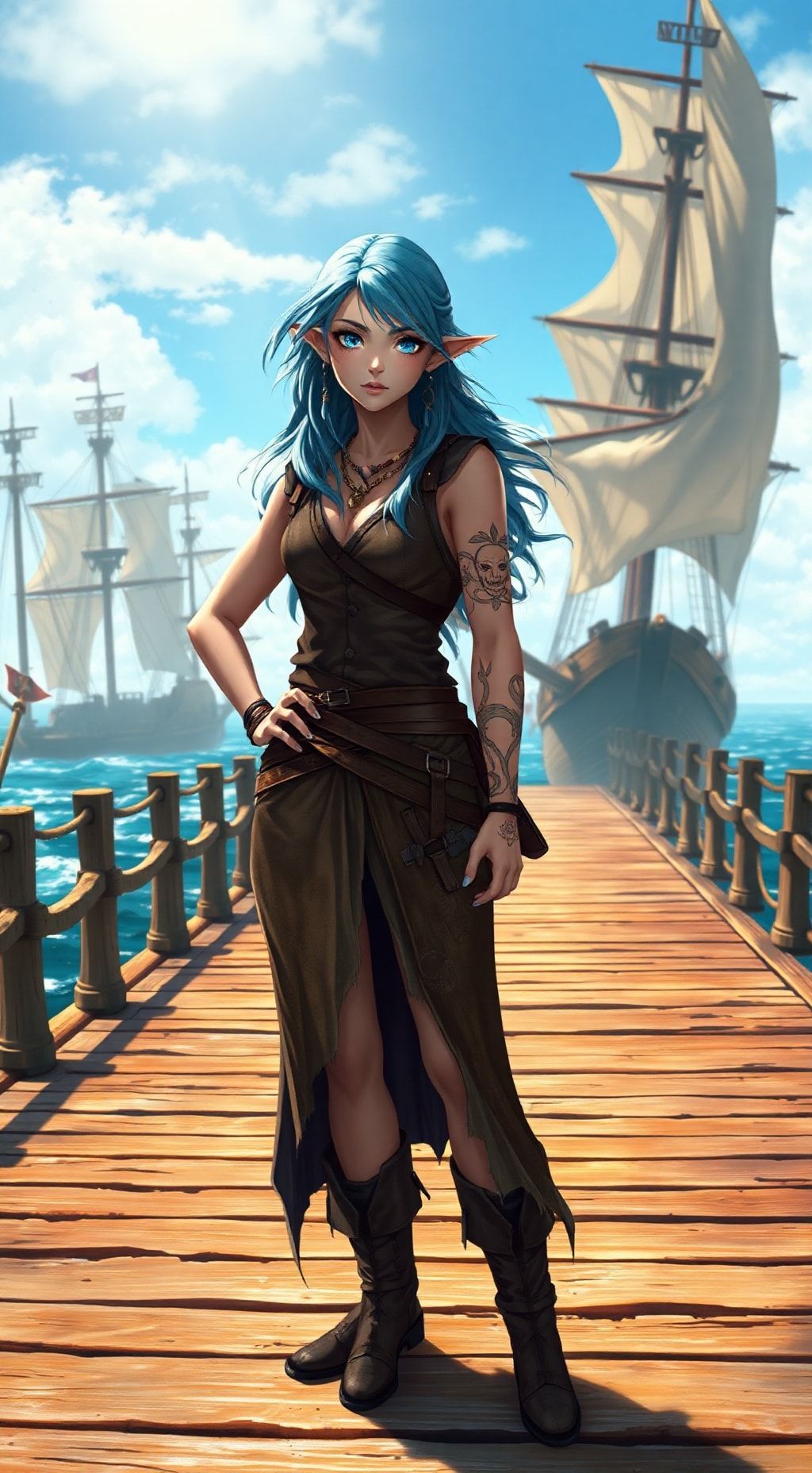 Download A Female Dnd Half Elf Pirate