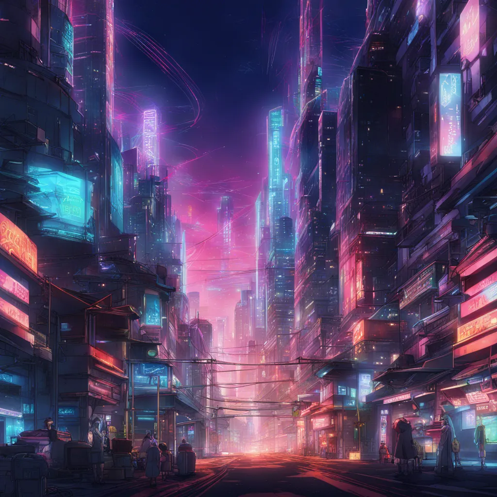 Download A Futuristic Cityscape With Neon Lights