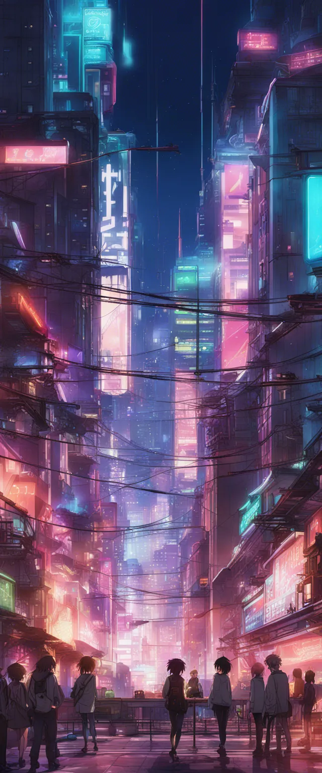 Download A Futuristic Cityscape With Neon Lights