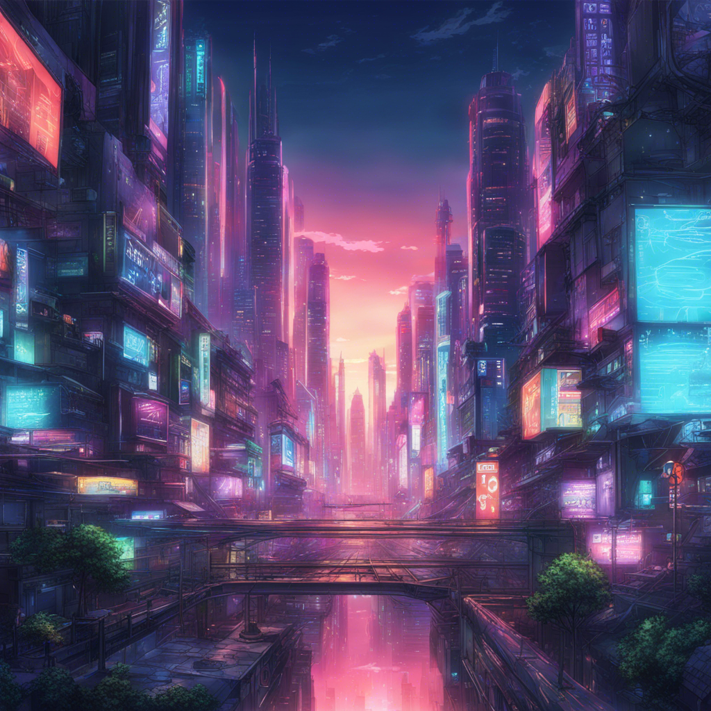 Download A Futuristic Cityscape With Neon Lights