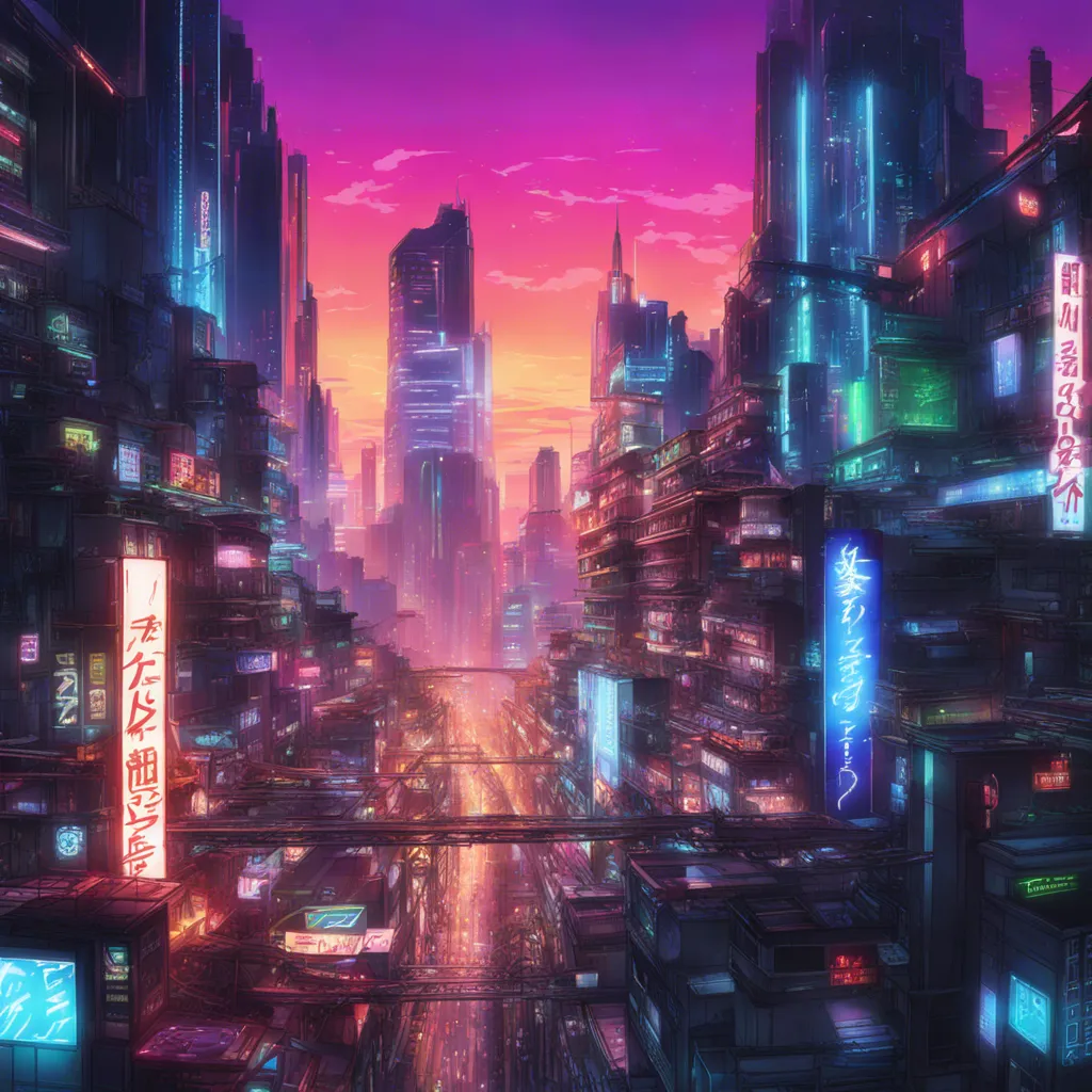 Download A Futuristic Cityscape With Neon Lights