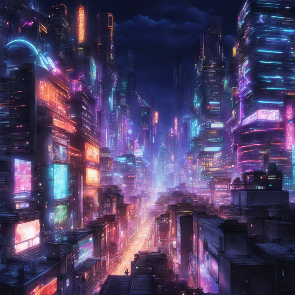 Download A Futuristic Cityscape With Neon Lights