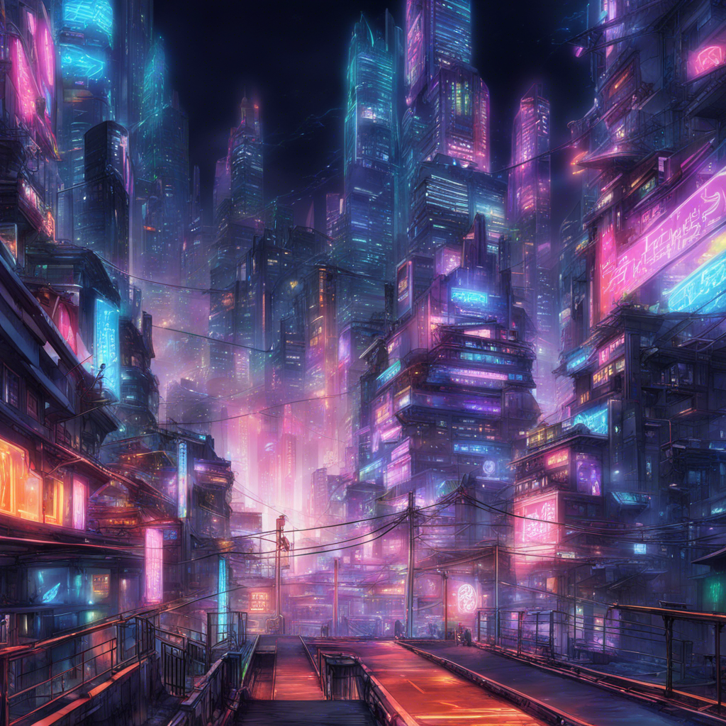 Download A Futuristic Cityscape With Neon Lights