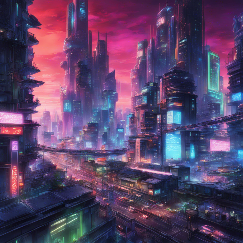 Download A Futuristic Cityscape With Neon Lights