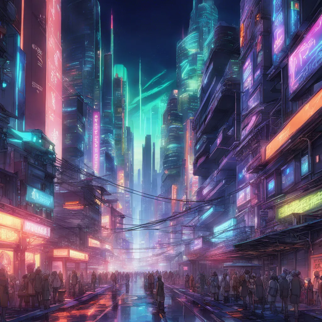 Download A Futuristic Cityscape With Neon Lights