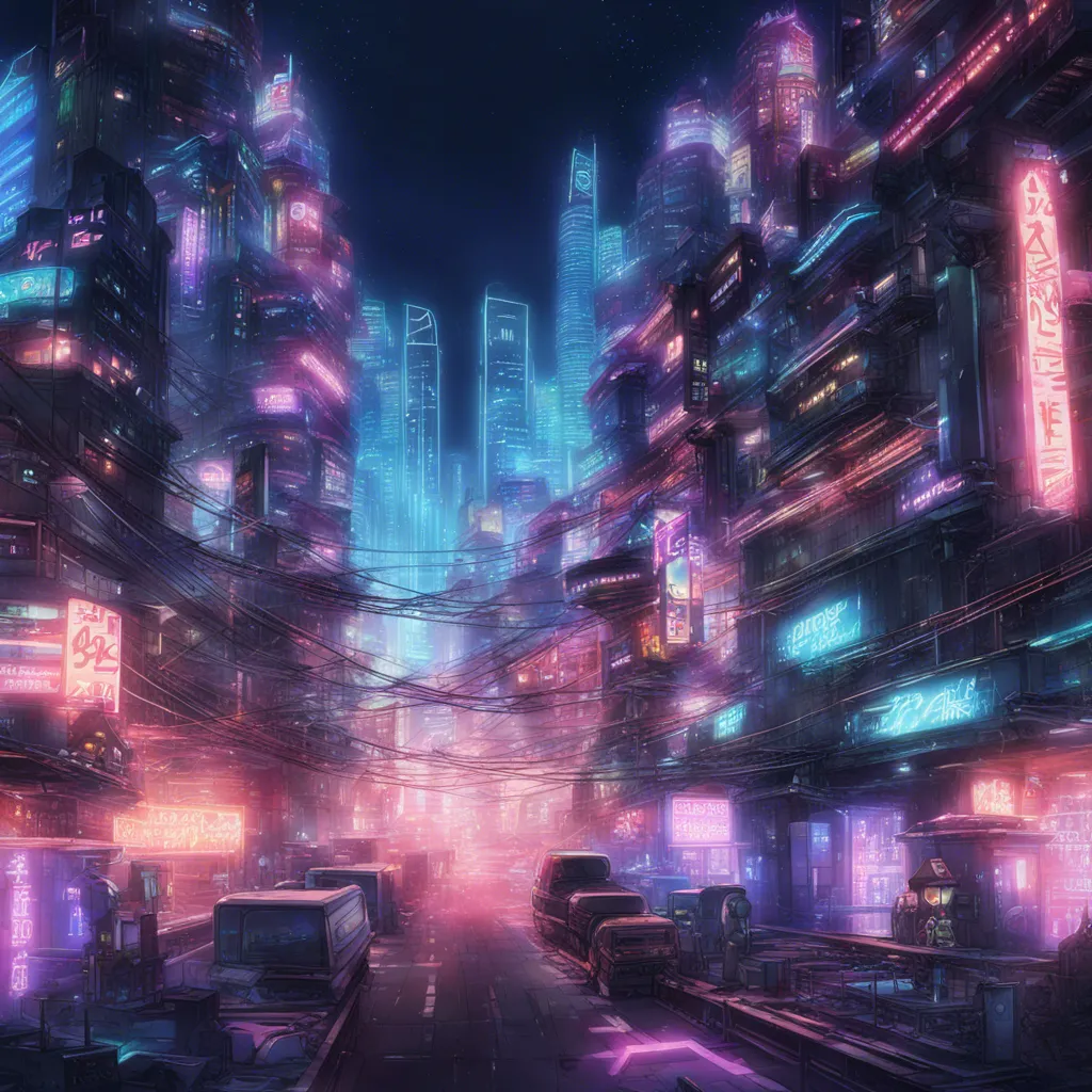 Download A Futuristic Cityscape With Neon Lights