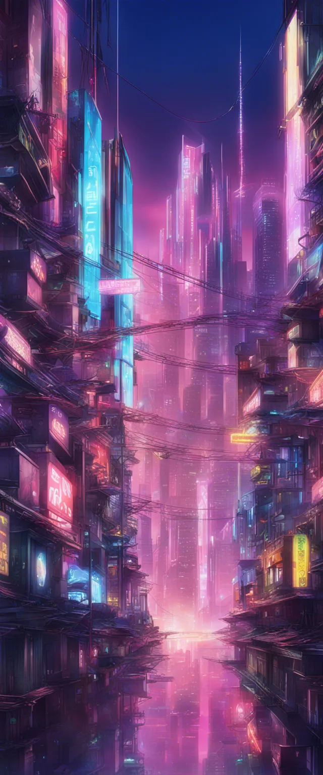 Download A Futuristic Cityscape With Neon Lights