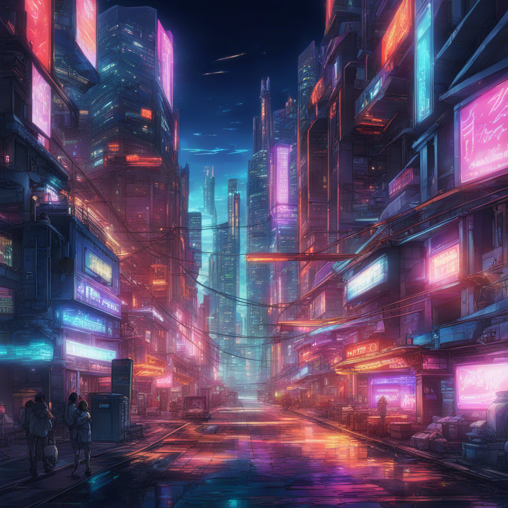 Download A Futuristic Cityscape With Neon Lights