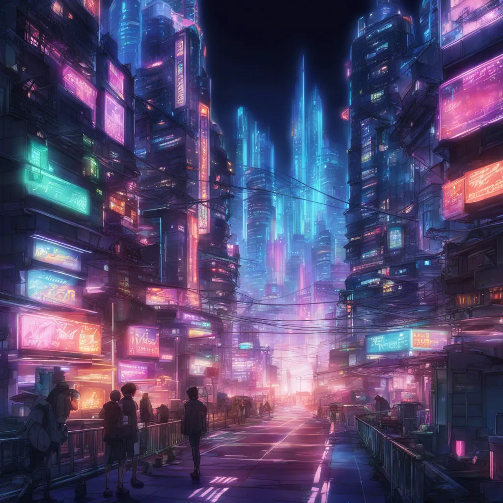 Download A Futuristic Cityscape With Neon Lights