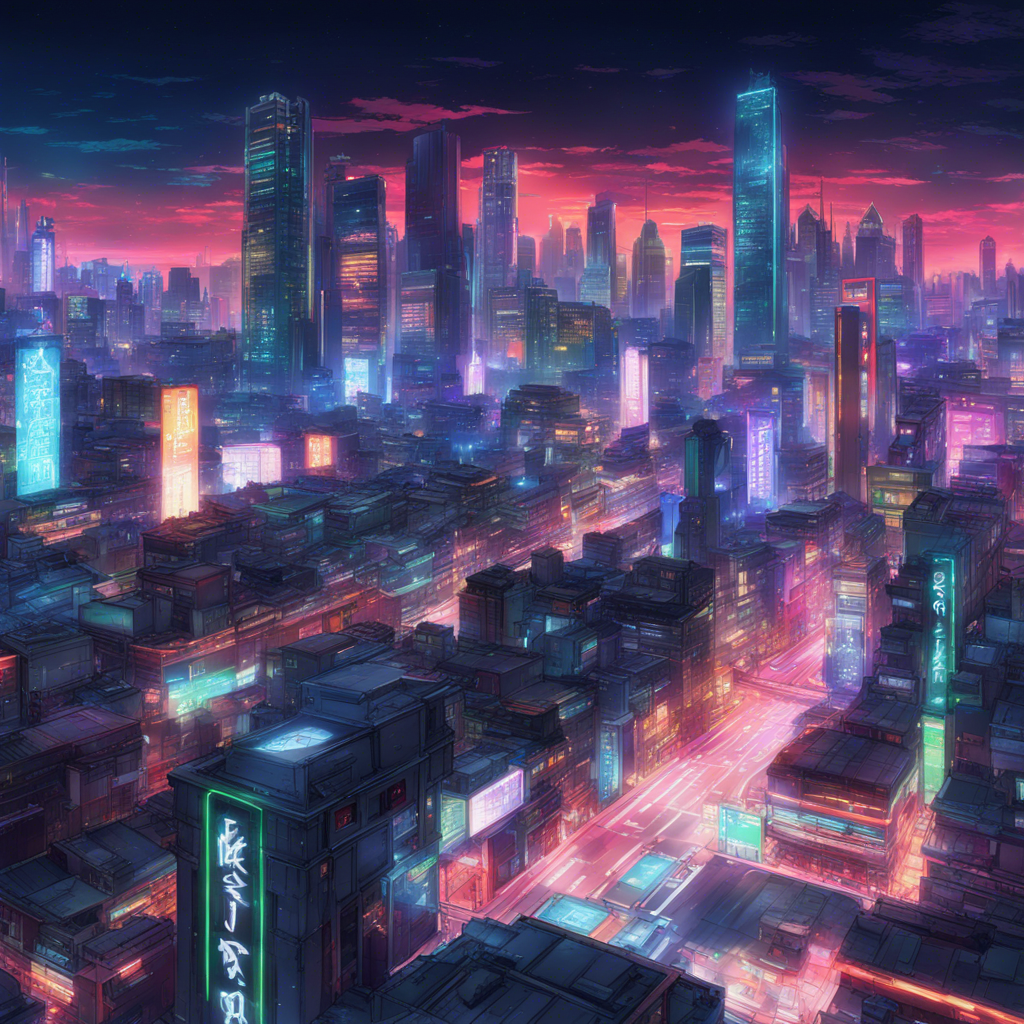 Download A Futuristic Cityscape With Neon Lights