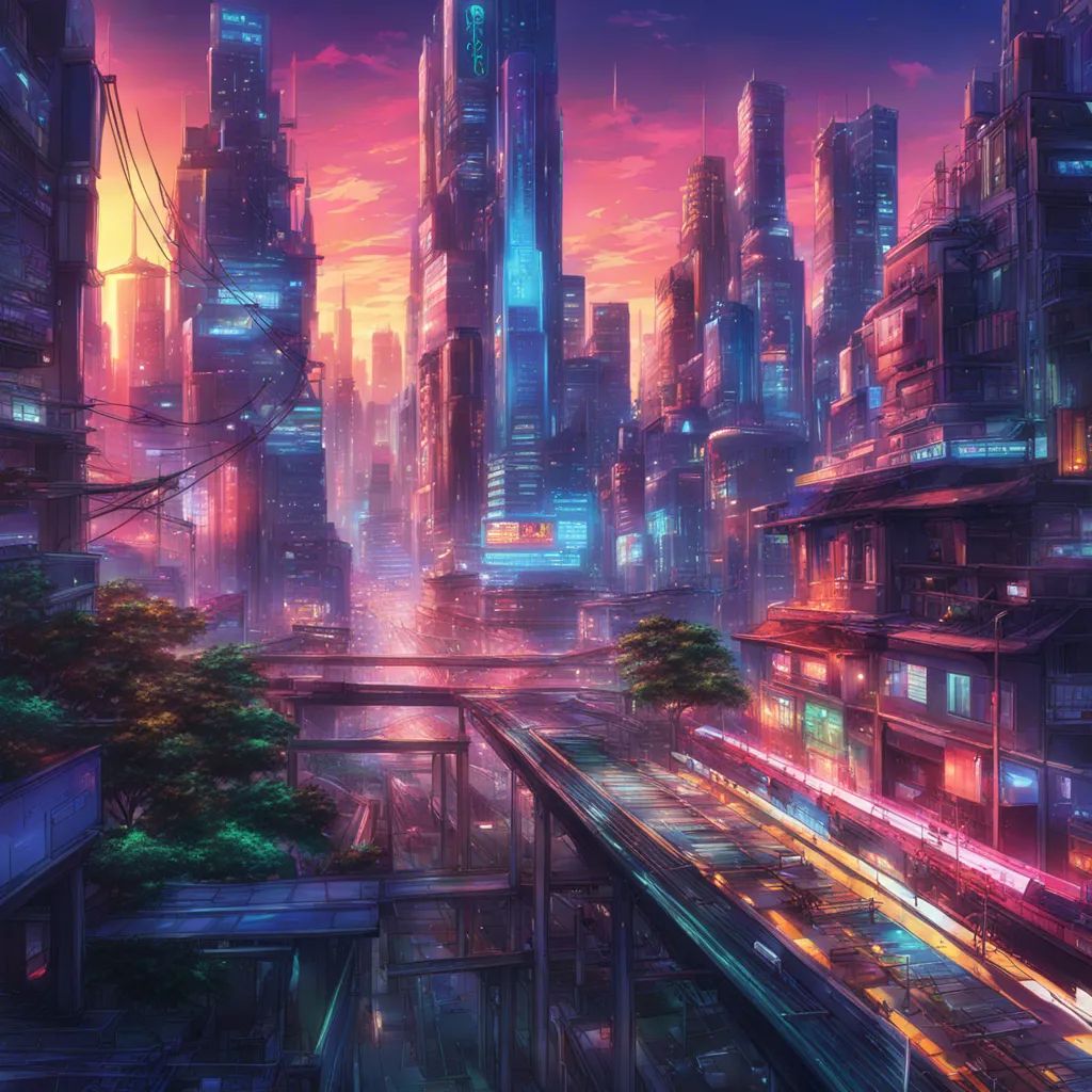 Download A Futuristic Cityscape With Neon Lights