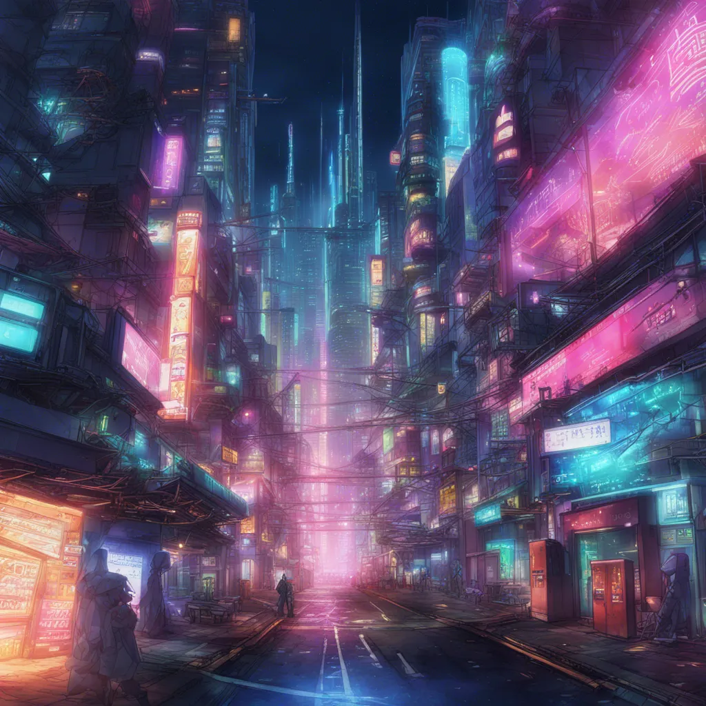 Download A Futuristic Cityscape With Neon Lights