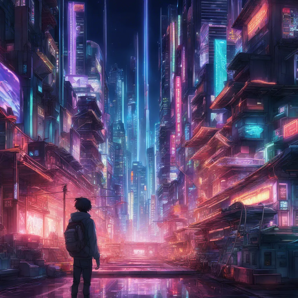 Download A Futuristic Cityscape With Neon Lights