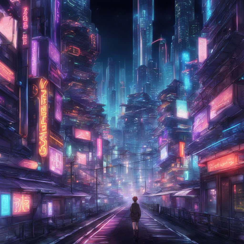 Download A Futuristic Cityscape With Neon Lights