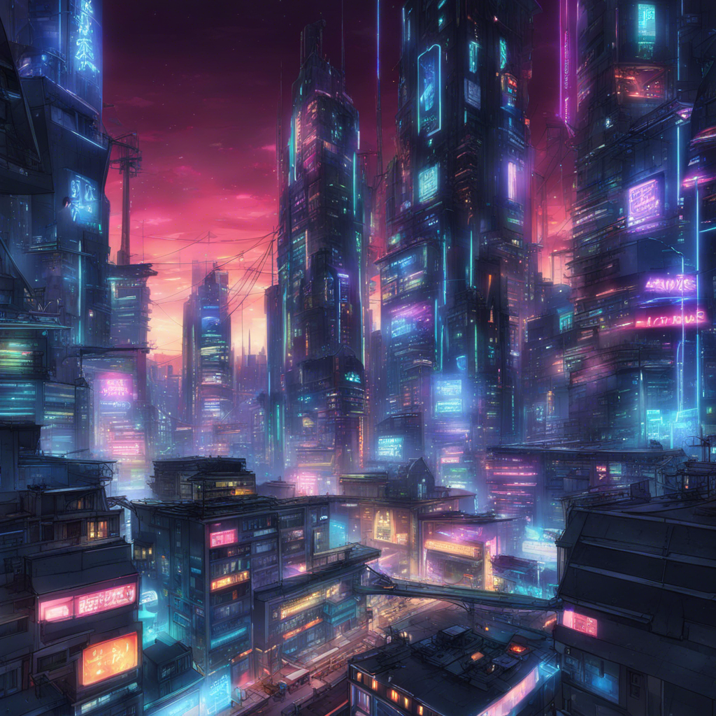 Download A Futuristic Cityscape With Neon Lights