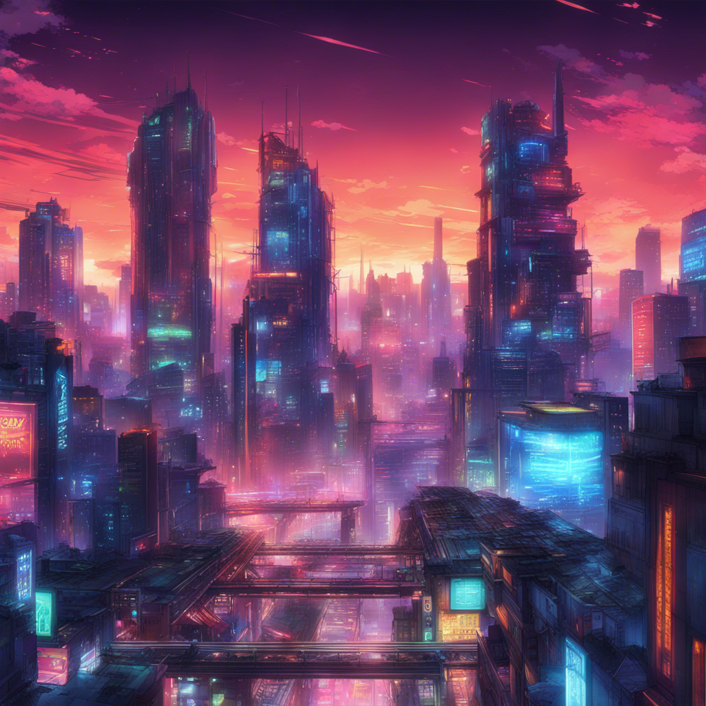 Download A Futuristic Cityscape With Neon Lights