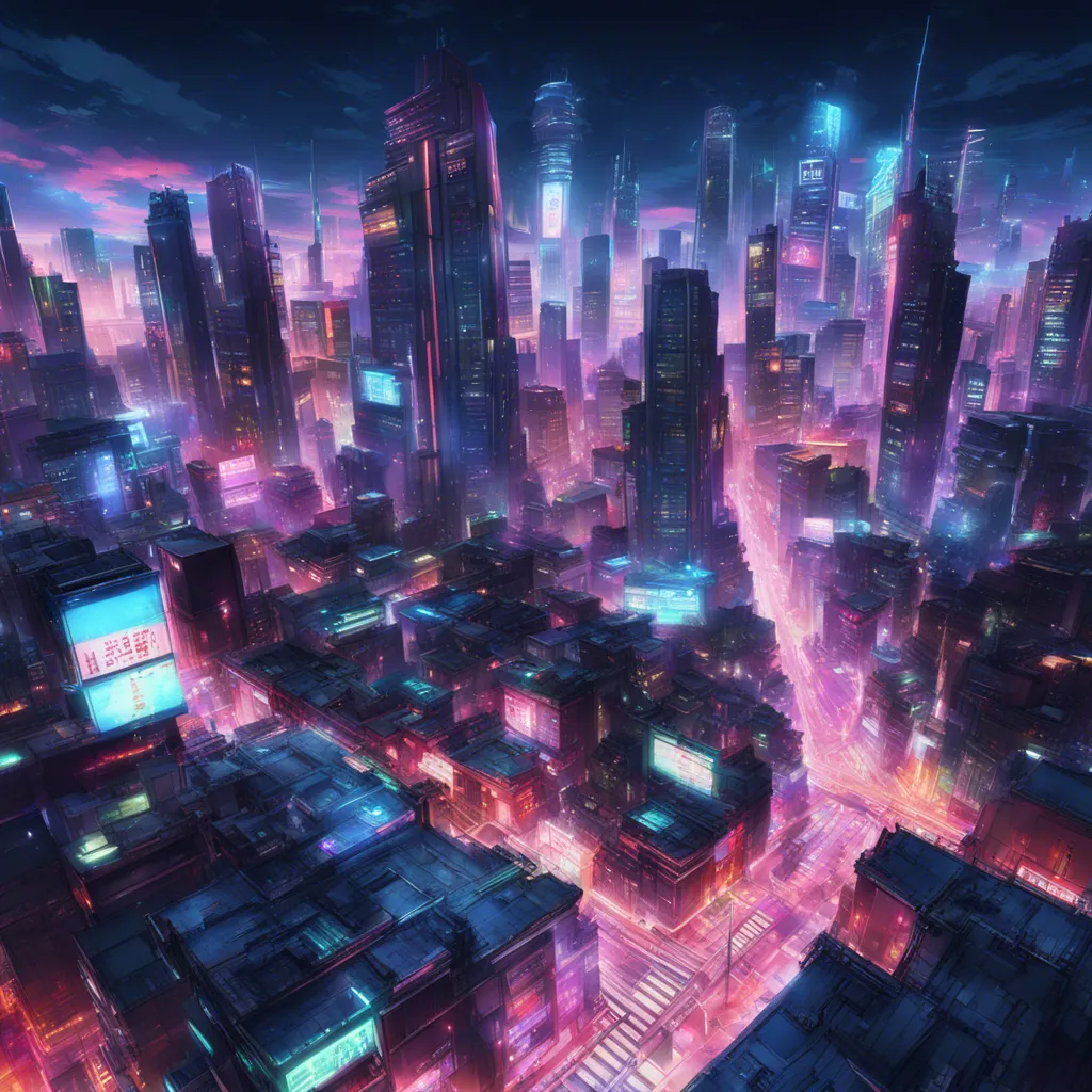 Download A Futuristic Cityscape With Neon Lights