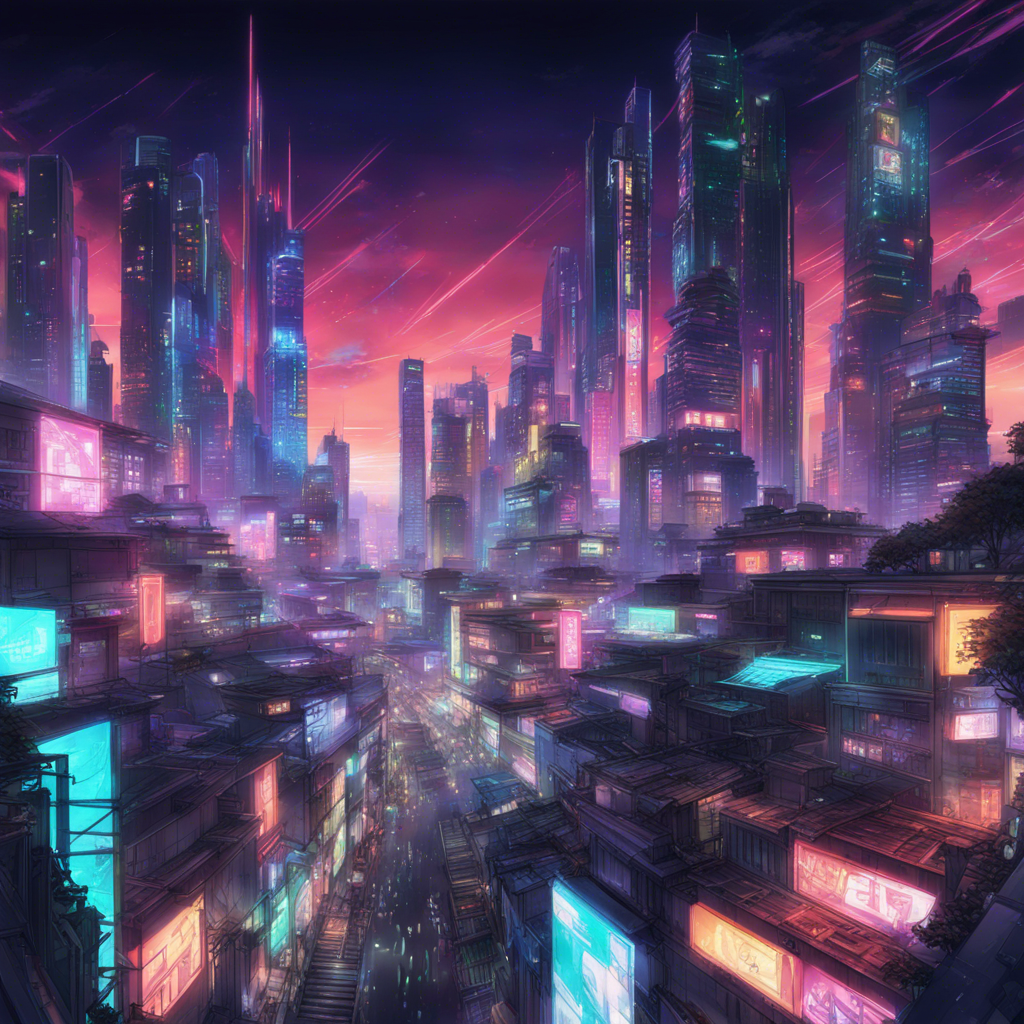 Download A Futuristic Cityscape With Neon Lights